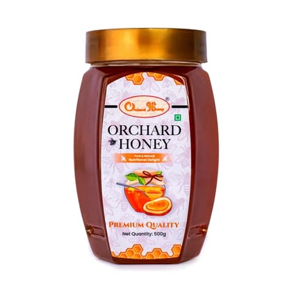 Orchard Honey Premium Honey 500gm | Pure Honey | No Added Sugar or Preservatives | Rich in Antioxidants| Desi Honey | Wild Forest Honey for Digestion| FSSAI Shahad 500g Pack