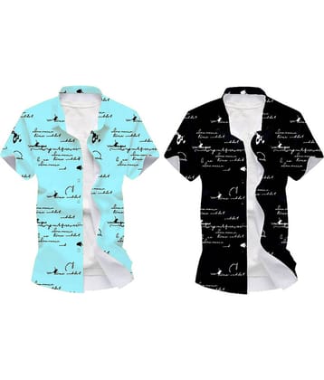 Blue dove Elastane Regular Fit Printed Half Sleeves Men's Casual Shirt - Yellow ( Pack of 2 )