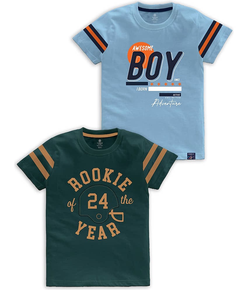 CODEZ Pack of 2 Boys Cotton Blend Polo T-Shirt ( Multi Color )