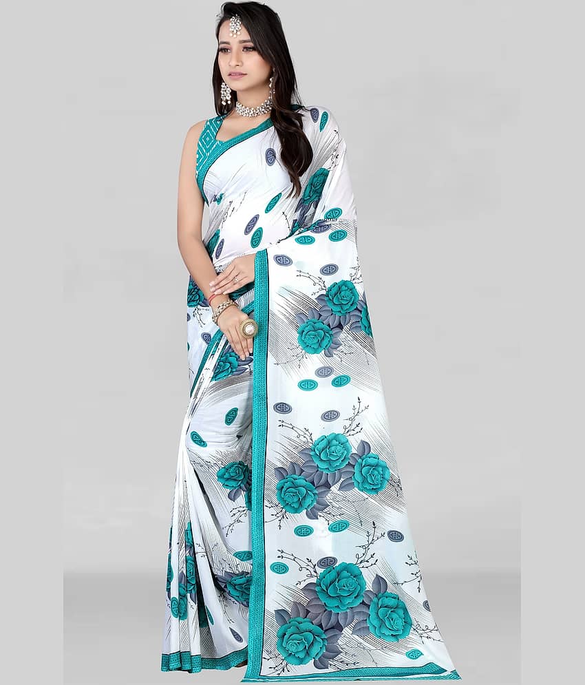 LEELAVATI Georgette Printed Saree With Unstitched Blouse Piece ( Multicolor )