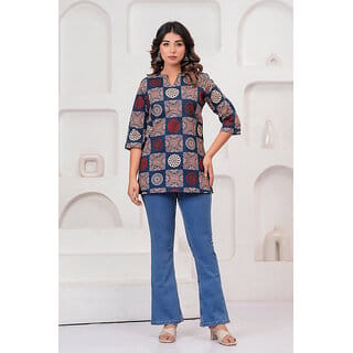Womens Mix Pattern Printed Kurti