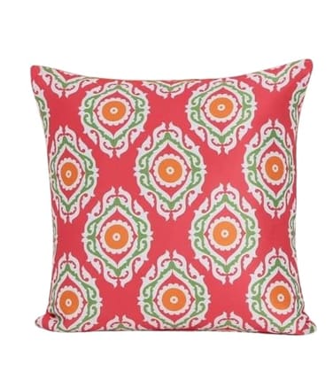 Koko Decorative Cushion Cover - Natural 16 x 16 Inch Soft Textured Red Fabric | Square Pillow Cover for Bed, Sofa & Chair Seat | Pack of 5