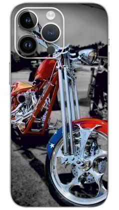 Red Harley Davidson Chopper Mobile Skin Wrap  - VEH0003