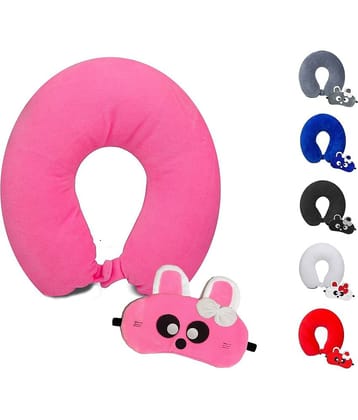 JUZZII Pink Neck Pillow,Eye Shade ( Pack of 2 )