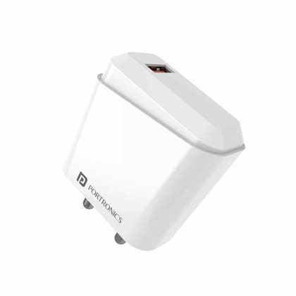 Portronics Adapto 40 18W High Speed Charging with Single USB Port, Smart Protection Chip, Short Circuit Protection (Adapter Only)