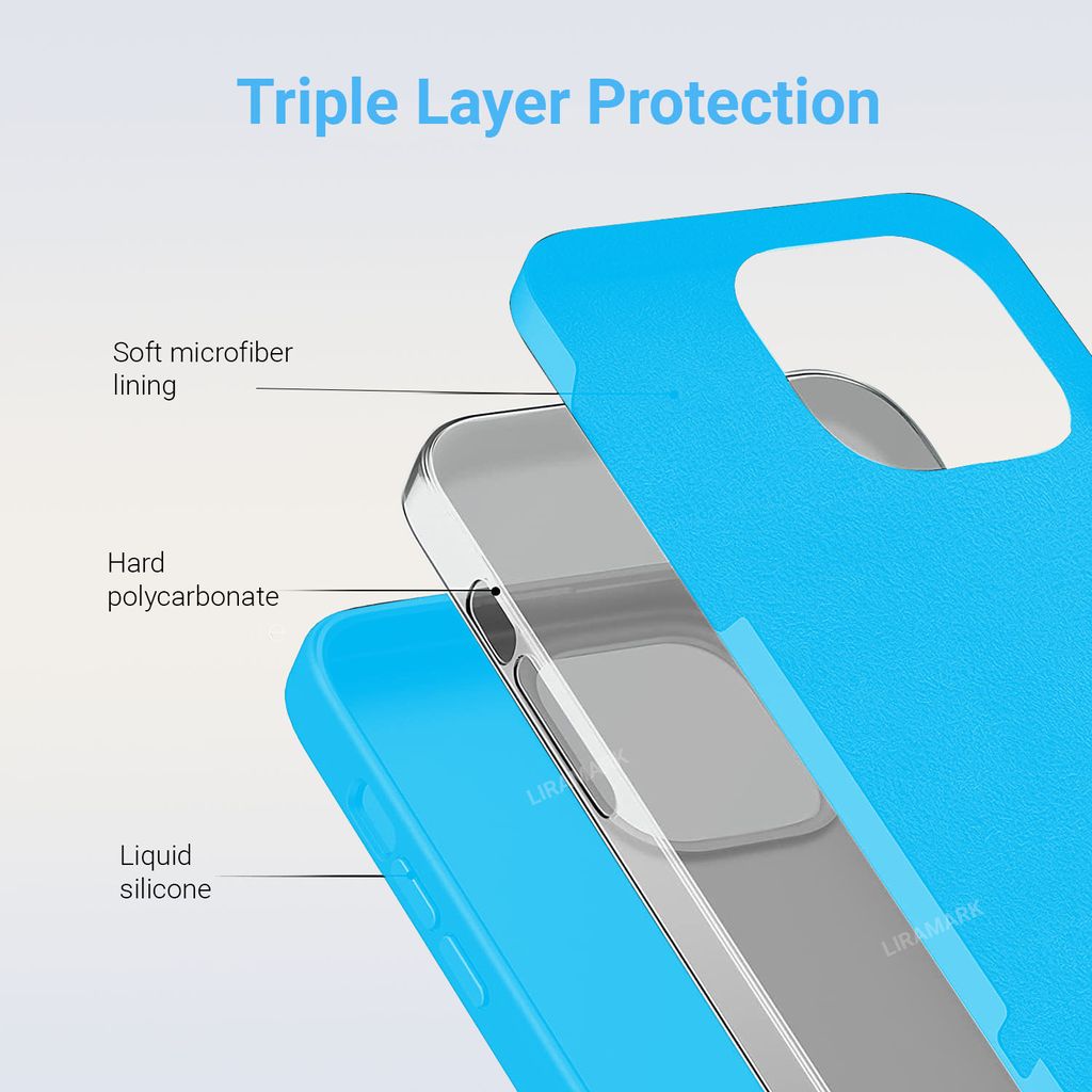 LIRAMARK Liquid Silicone Soft Back Cover Case for Apple iPhone 12 Pro Max (6.7 inch)