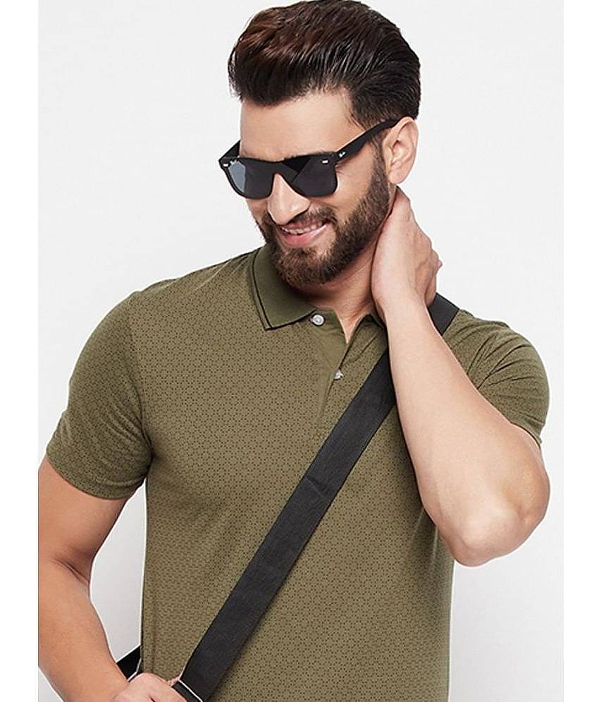 Riss Pack of 1 Polyester Regular Fit Printed Half Sleeves Men's Polo T Shirt ( Grey )