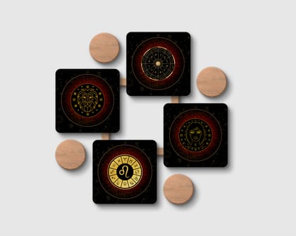 'LEO-ZODIAC SIGN' Coaster Set of 4
