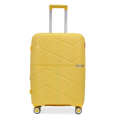 of 3 | Polypropylene Hard-Shell Luggage| Expandable Travel Suitcase | TSA-Type Lock | Anti-Theft Zip | 8 Dual Wheels (1, Light Yellow, M24)