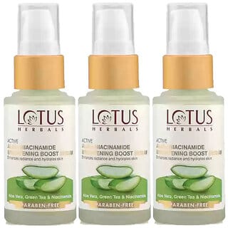 Lotus Herbals Active Aloe  Niacinamide Brightening Boost Serum Enhances Radiance  Hydrates Skin 30Ml  (Pack Of 3)