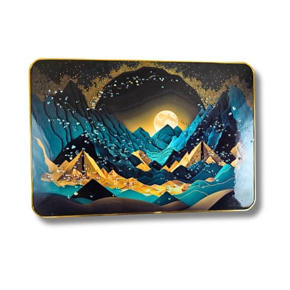 “Mountains Range Scenery Wall Frame 12×18 in by Saadhya Decors – Don’t Settle for Dull Mountain Prints! Choose This Bold, Premium, Moonlit Mountain Artwork for Luxury, Depth &amp; Modern Home Décor.”