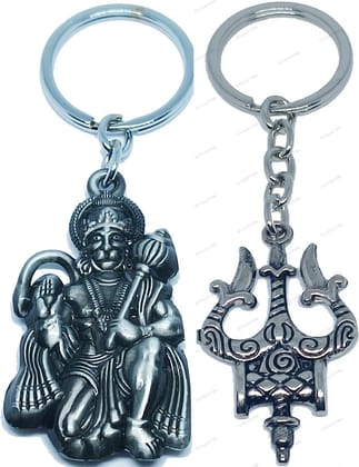 KD COLLECTIONS Bajrangbali Hanuman Keychain & Lord Shiva Shankar Mahadev Om Namah Shivay Trishul Keychain Combo – Multicolor – Pack of 2 Keychains (GREY – SILVER) KD COLLECTIONS Bajrangbali Hanuman Keychain & Lord Shiva Shankar Mahadev Om Namah Shivay Trishul Keychain Combo – Multicolor – Pack of 2 Keychains (GREY – SILVER)
