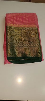 Mysore Silk Saree with Gold Zari Border