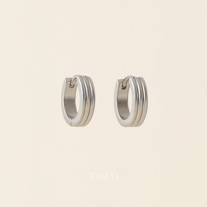 Men-Silver Gilt Edge Earring