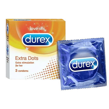 Durex Condoms - Extra Dots, 3 Pcs Durex Condoms - Extra Dots, 3 Pcs