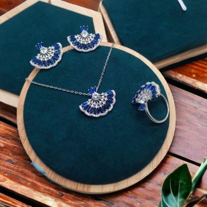 92.5 Sterling Silver Chain Necklace with Earrings
