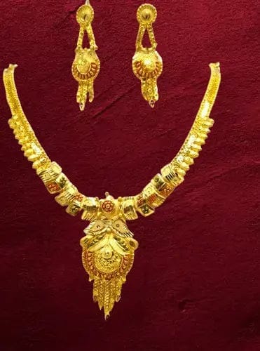 Luxury Defined: Handmade 22K Gold-Plated Necklace Set with Intricate Design