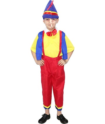 Kaku Fancy Dresses Pinokeyo Cartoon Costume -Red, 3-4 Years, For Boys