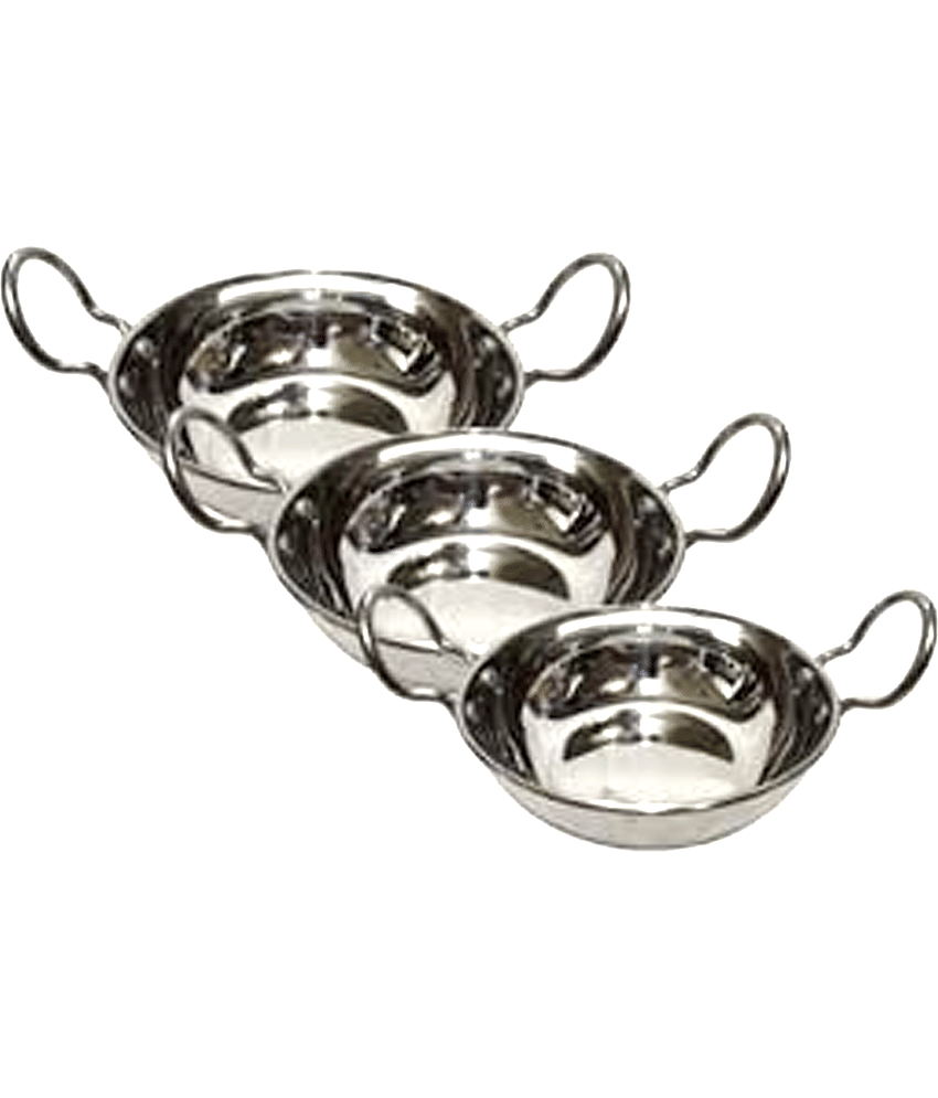 Dynore 3 Pcs Serving Bowl Set Stainless Steel Serving Bowl 650 mL ( Set of 3 )
