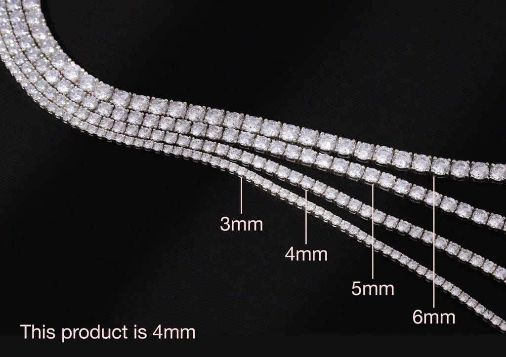 White Round Tennis Chain - 4MM
