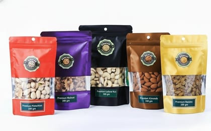 Phoran 250 GM - 50 GM EACH PACK OF 5 - Premium Assorted Combo Dry Fruits for Celebrations