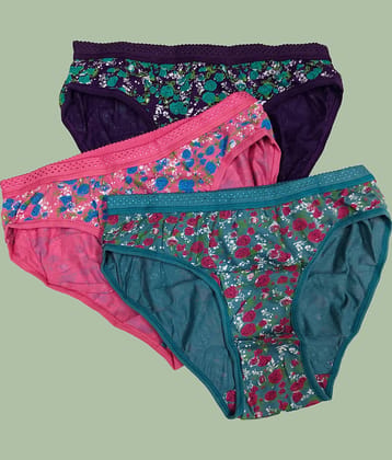 Ladyland Cotton Hipster ( Multicolor , Pack of 3 )