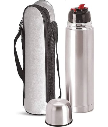 ATIPRIYA Silver Stainless Steel Water Bottle 1000 mL ( Set of 1 )