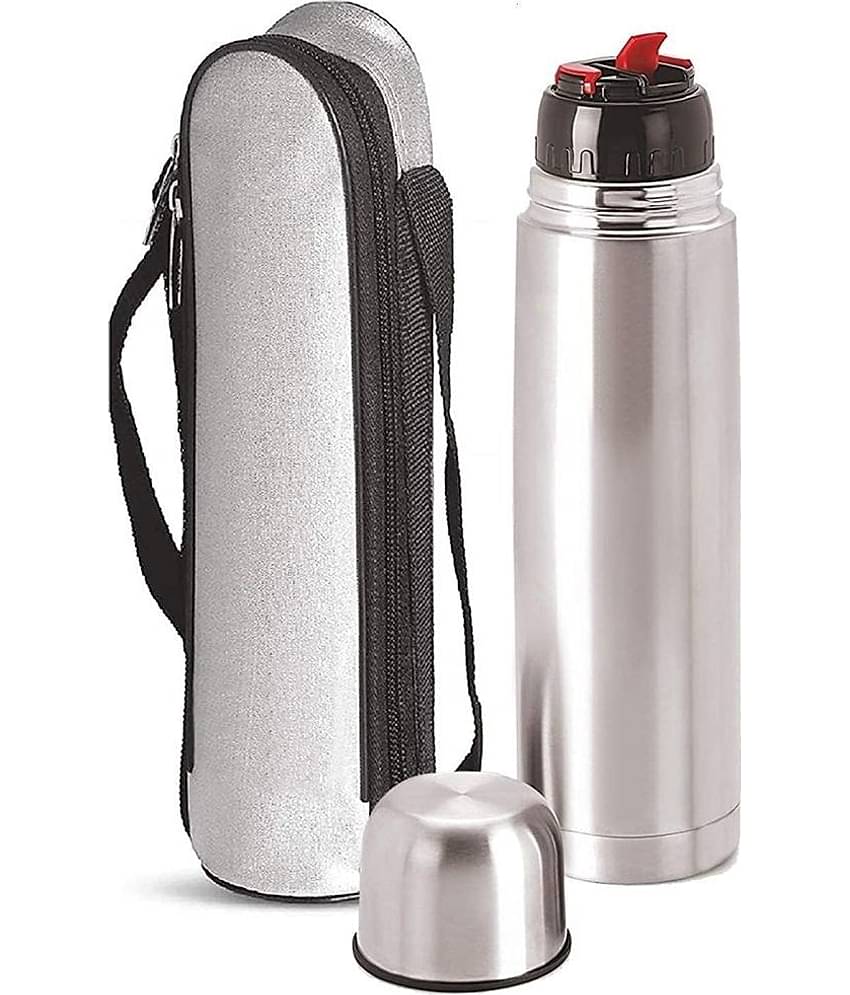 ATIPRIYA Silver Stainless Steel Water Bottle 1000 mL ( Set of 1 )