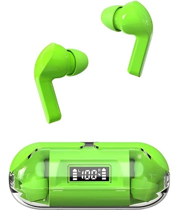 VEhop Capsule Bluetooth True Wireless (TWS) In Ear 30 Hours Playback Low Latency,Powerfull bass IPX4(Splash & Sweat Proof) Green