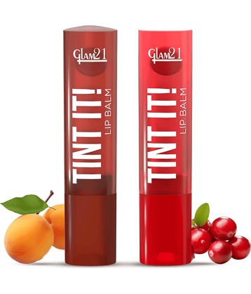 Glam21 Tint It Lipbalm Everyday Hydration With Spf15 & Vit-E | Shea Butter Avocado Oil Apricot & Cranberry Pack Of: 2, 7 G
