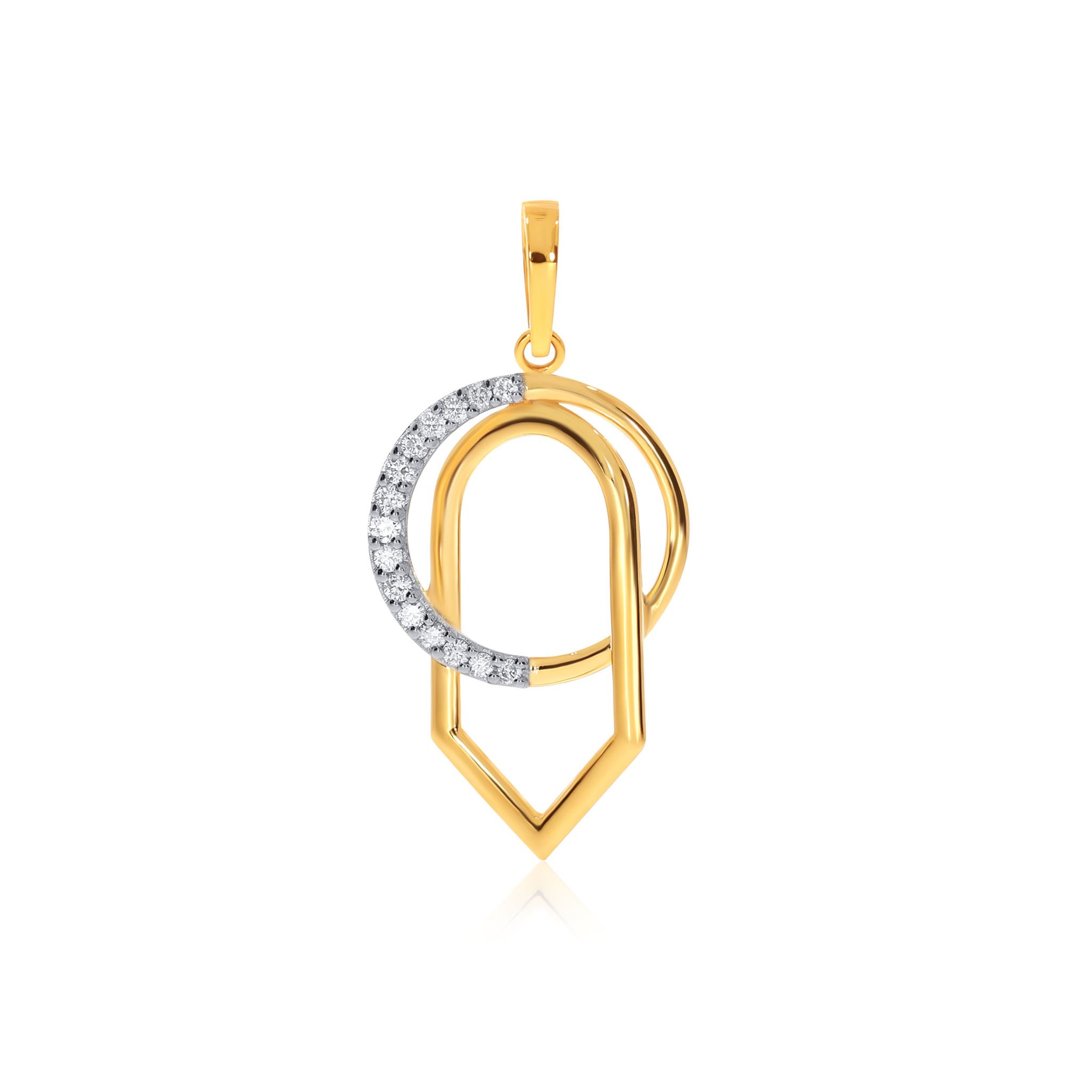 Senco Gold Amazing Dazzle Diamond Pendant (2.3 gram / 0.16 Ct / HI-SI / 18K Yellow Gold)