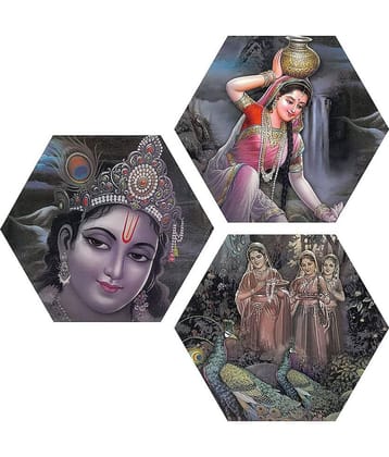 Indianara Hexagon Paintings MDF Painting Without Frame