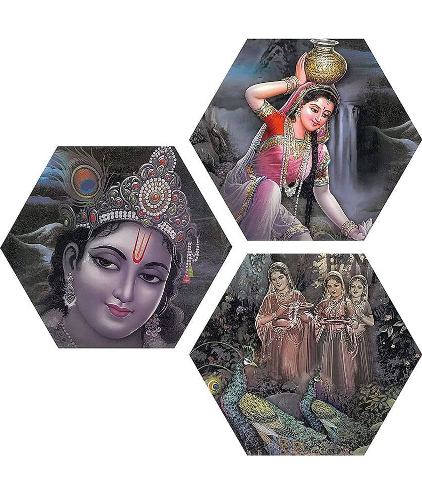 Indianara Hexagon Paintings MDF Painting Without Frame