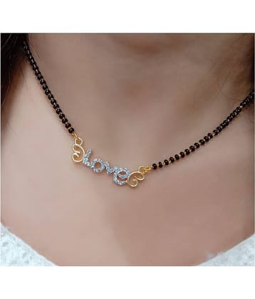 Darshini Designs Stylish And Trendy  Daily Wear Light Weight Love Mangalsutra For Women with 18 Inches Length Black Beaded Mangalsutra chain