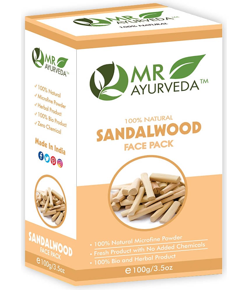 MR Ayurveda 100% Herbal Sandalwood Powder Face Pack Masks 100 gm