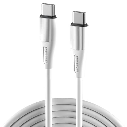 Portronics Silklink 60W PD Type-C to Type C Fast charging Cable (White)