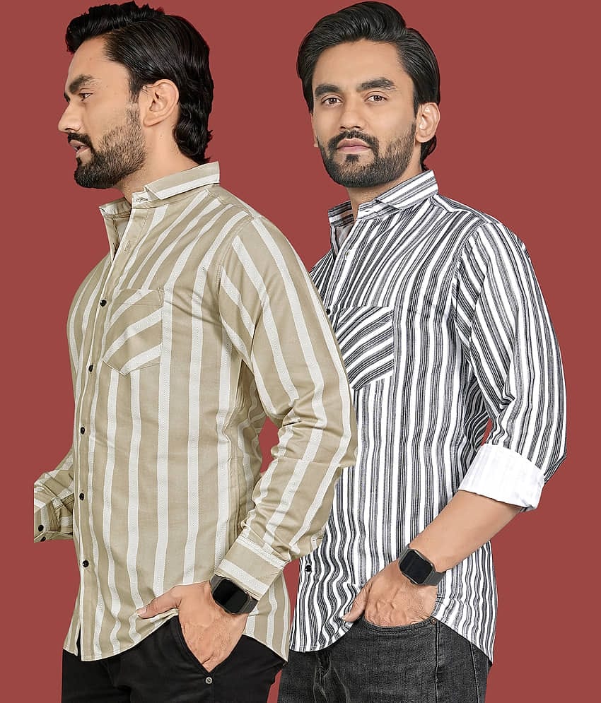 ALY JH0N 100% Cotton Regular Fit Checks Full Sleeves Men's Casual Shirt - Multicolor 2 ( Pack of 1 )