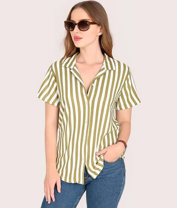 Traquila Women Striped Cotton Shirt ( Black )