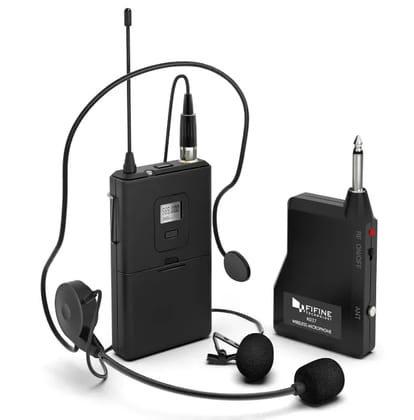 (Refurbished) Fifine K037B - Wireless Lavalier Lapel Microphone With Headset