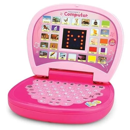 Braintastic Kids Laptop Computer Musical Learning & Educational Toy with Led Display & Music for Kids (Pink)