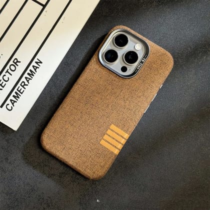 iPhone Series Design Cases With Camera Bumper-Denim Texture / Brown / iPhone 14 Plus