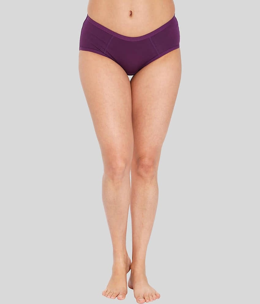 ILRASO Cotton Solid Women's Hipster ( Black )