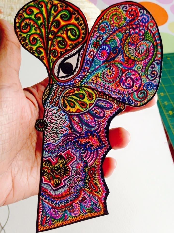 Bibliophile - handpainted bookmark