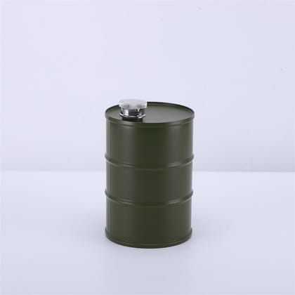 Metal Drum-Shaped Hip Flask-Green
