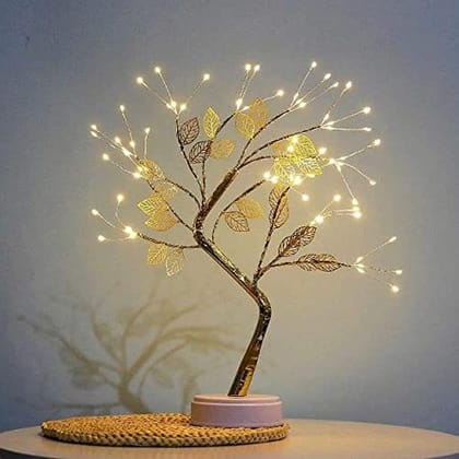 GLOWSERIE Golden Bonsai Style LED Tree Lamp for Home Decoration