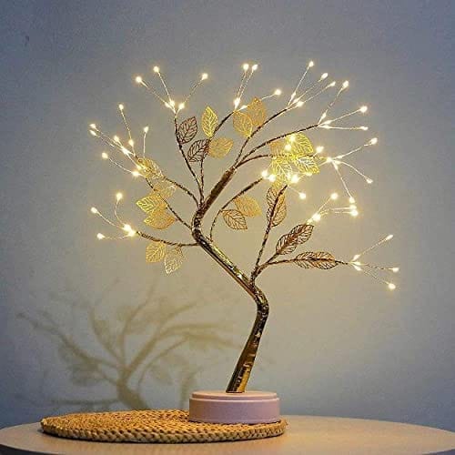 GLOWSERIE Golden Bonsai Style LED Tree Lamp for Home Decoration