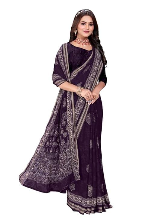 Georgette Spider web Woven Saree for women | Saree with Blouse | saree - Rich look fancy Sarees | print saree Ideal For Casual, Wedding & Festival sari_248