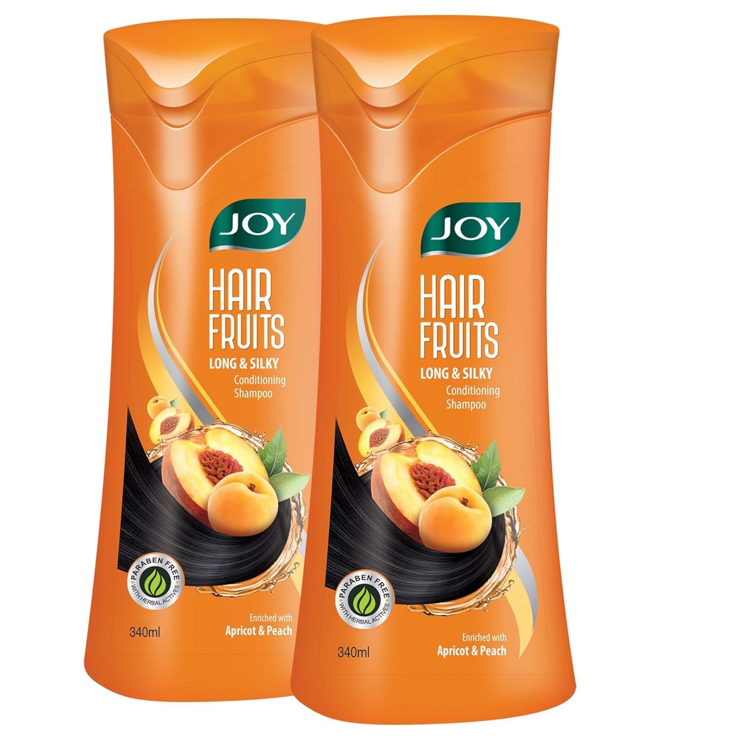Joy Apricot & Peach Conditioning Shampoo for Growing Long & Silky Hair (340ml x 2)| Boosts Hair Growth, Makes Hair Soft & Silky | Free from Harsh Chemicals & Paraben Joy Apricot & Peach Conditioning Shampoo for Growing Long & Silky Hair (340ml x 2)| Boos