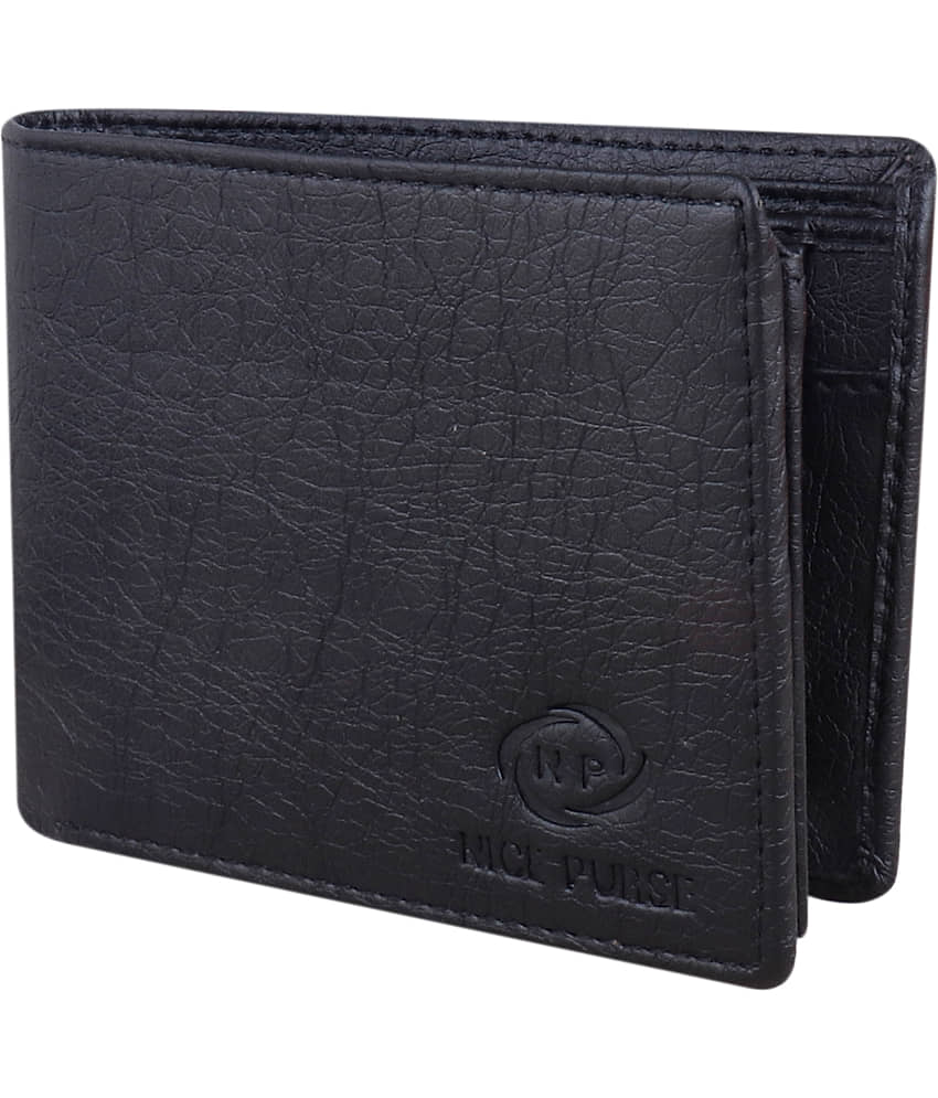 Nice Purse Black PU Men's Two Fold Wallet ( Pack of 1 )