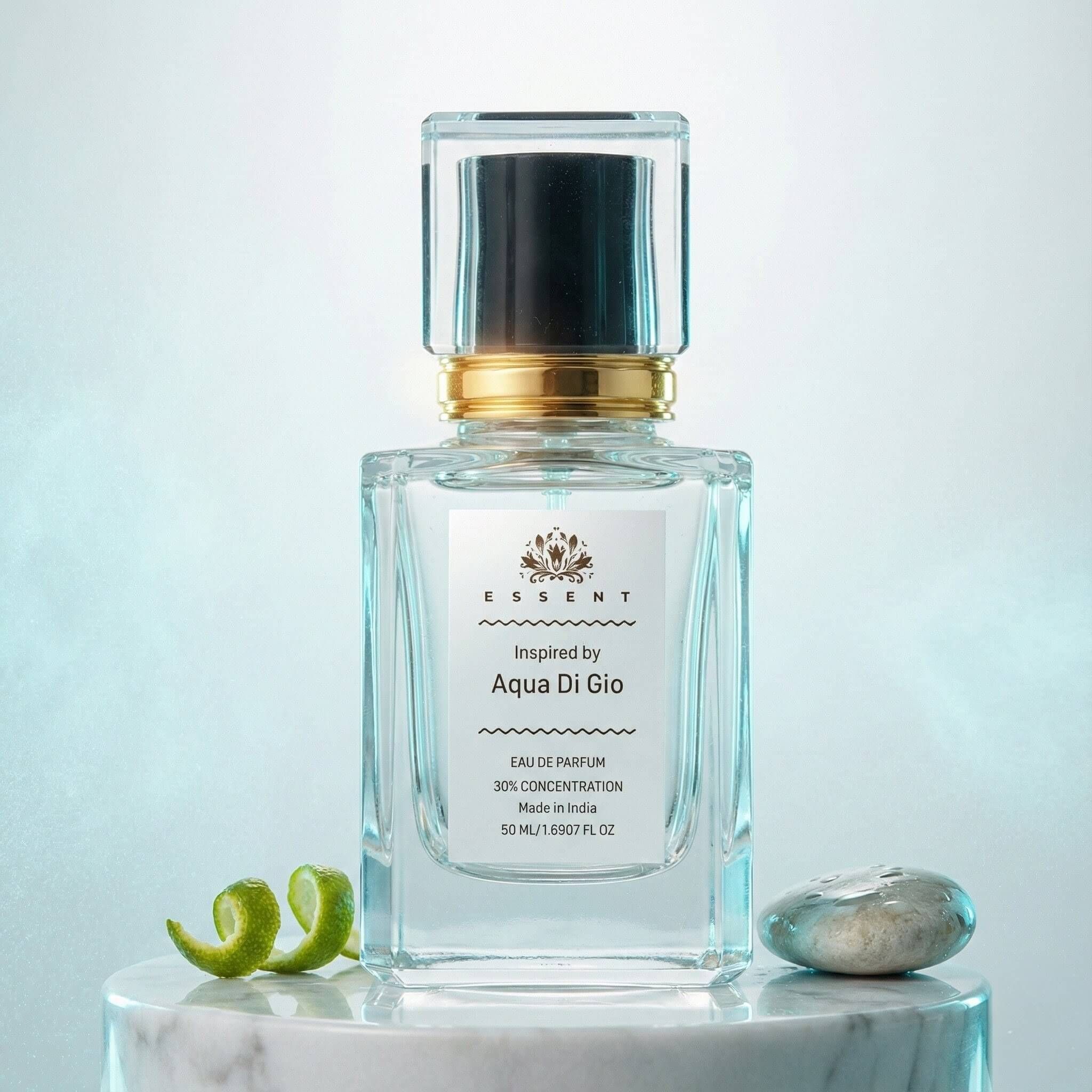 Essent Perfumes Aqua Di Gio Eau de Parfum (EDP) โ Fresh Aquatic Citrus Aromatic Long Lasting Perfume โ Menโs Fragrance